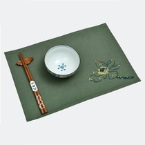 Silk Caitang Chinese fabric placematters Chinese style restaurant tea mat insulation embroidery table mat table non-slip Western mat