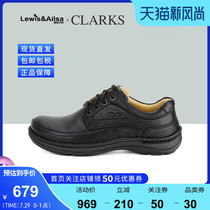 Clarks mens shoes Business casual wear-resistant leather shoes first layer cowhide tide Nature Three overseas stock