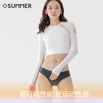 Original design Korean version of the white wetsuit swimsuit suit snorkeling surfing swimsuit quick-drying split womens long-sleeved