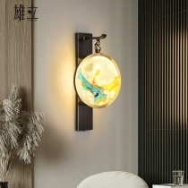 New Chinese wall lamp all copper bedroom living room mural lamp modern simple creative led living room background wall styling lamp