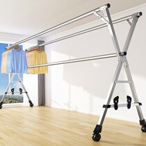 Cold hangers home balcony clothes rack drying rack fashion storage rack finishing rack folding clothes bar single rod type