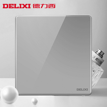 Delixi switch socket starry sky gray glass panel one blank panel 86 type household power wall panel