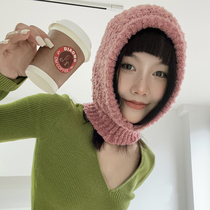 (Barack lafa hat) South Korean conjoined neck trekked hood adorable ins to blame Baotou knit squid cap