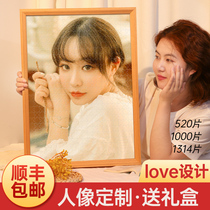 diy puzzle photo custom portrait painting live-action girlfriend couple girlfriends hand gift order picture pictures