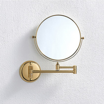 Laer Beauty Mirror cosmetic mirror hotel bathroom telescopic mirror folding brass magnifying glass double-sided wall-mounted