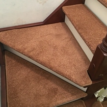 Staircase Carpet Home Mat Non-slip Anti Dirty Rotary Solid Wood Stair Tread Mat Free Glue Self-Adhesive Thickening Customizable