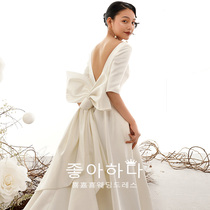 Satin light wedding dress 2021 New Palace style simple atmosphere princess style 2020 dress French high-end main yarn