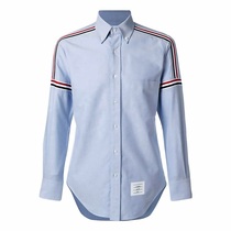  Japanese Thom Browne spring and summer TB shirt men and women couple double armband slim-fit long-sleeved casual shirt