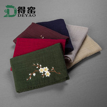 Deyao tea towel Tea towel Tea cloth Absorbent thickened cotton Hemp Kung Fu tea cloth Tea ceremony accessories