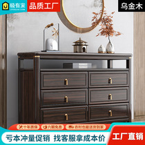 New Chinese all-solid wooden cupboard Ukraine dining cabinet bedroom drawer cabinet Six-bucket living room locker