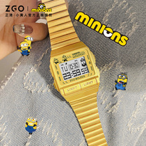 minions small yellow people joint small gold sheet male and female temperament waterproof 2022 new watch New Year gifts