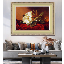 ABV Old three cross stitch cotton embroidery 5D precision printing new product living room red velvet Magnolia