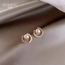 Simple and compact temperament earrings female senior sense Net red earrings 2021 New Tide earrings 925 sterling silver needle