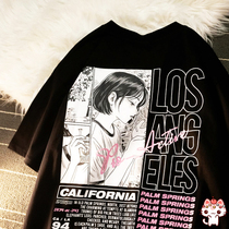 Anime Japanese women cotton T-shirt short sleeve loose student Harajuku printing 2010 summer New ins trend