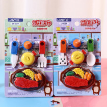 Cute cartoon kitchenware eraser Korean version 3D package music in the kitchen learning stationery small gifts children gifts