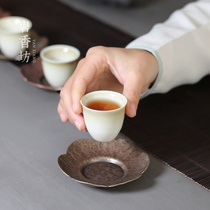 Rocky Workshop Grass Wood Grey Single Cup Teacup Tea Chengfu Tea Ceramic Minimalist Cup Masters Cup Antique