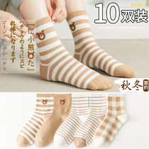 Socks Children fall short socks Winter style Sox Sox pure cotton warm long socks Tide Cute Day Series Heaps of Sox Socks Spring Autumn 