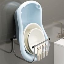 Basin artifact Bath basin placement rack Storage rack Wall-mounted toilet toilet raspberry free hole storage rack