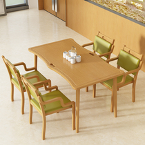 Customized nursing home restaurant canteen solid wood tables and chairs suitable for aging furniture elderly apartments health care institutions dining table and chairs
