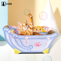 Bath cat catch board cat nest one piece without falling chips corrugated paper large grinding claw sofa vertical cat supplies cat toys