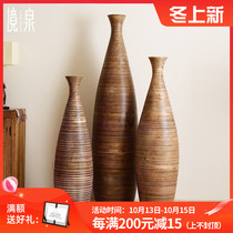 Thailand imported dried flower solid wood Vase ornaments landing Southeast Asia Hotel Club opened large decoration decoration