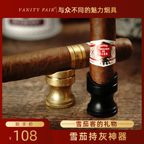 VANITYFAIR Cigar Holder Gray Puncher Portable Portable display Smoke Holder Tool 9mm drill knife