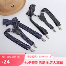 Le Wenxi neutral childrens accessories 2020 new British 3-clip suit boys adjustable bow tie strap junior