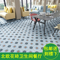 Hand painted tiles Nordic vintage parquet 200x200 restaurant balcony floor tiles kitchen tiles bathroom wall tiles