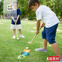 Spot original imported PlanToys 5683 mini golf set solid wood childrens indoor and outdoor toy gift box