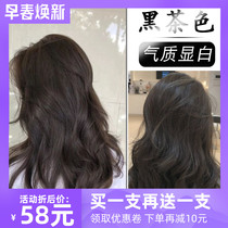 Hair dye 2021 fashion color hair cream female plant milk tea black tea cold brown honey tea flax at Home Dyeing