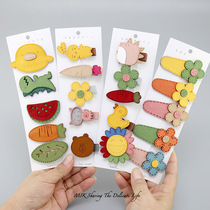 Childrens hairclip suit Korean style PU CARTOON hairclip baby hairclip children issuing baby hair girls headwear