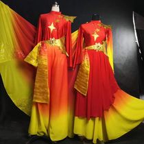 Opening Dance Big Swing Dress Show Costumes China Dream Songs Sung I and My Motherland Companion Dance Suit men and women Modern New Years Day