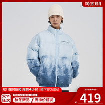 FPA Gradient Basic Print Down Jacket Winter Warm Casual Street Loose Outer Jacket American Retro