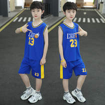 Boy Basketball Suit Summer Dress 2022 New Speed Dry Clothes CUHK Children Summer Sleeveless Vest Sport Clothing