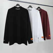 Heron Preston crane long sleeve HP Middle half high collar embroidery base shirt T-shirt FOG High Street tide