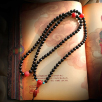 Buddha Pearl Necklace 108 male and female long paragraph accessories Natural coconut South red Manau boutique with a hand string of prayer beads