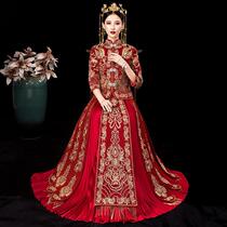 Xiuhe dress bride 2019 new Chinese wedding dress female toast dress red cabinet dress wedding dress Xiuhe autumn and winter