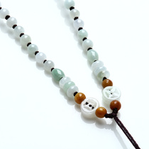 Bead chain pendant Lanyard with jade beads Pure hand woven DIY accessories Rope adjustable-Xiao Liu Jade