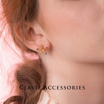 lesetoiles Japanese design colorful light pentagonal star without ear hole resin U-shaped ear clip female clip earrings