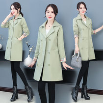 Womens windbreaker womens long 2021 Autumn New Korean double-breasted English temperament spring and autumn fashion coat