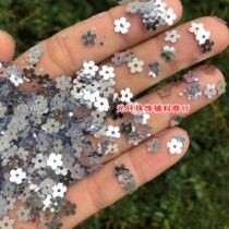 5mm silver plum sequins DIY material jewelry silver flower type flash clothing small flower sequins