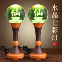 Seven-coloured Led crystal lotus lamp Buddha for lanterns Home Worship Fairys house gossip Changming Lamp Buddha front light for light