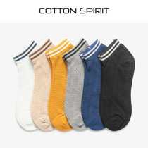 Cotton spirit spring and summer fishbone pattern hollow net stockings cotton socks ladies boat socks Japanese college style socks