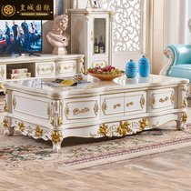 European-style living room marble wood tea table white desk minimal tea table Tea table Tea table TV cabinet combination suite