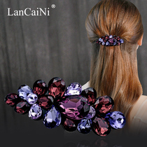 Hairpin top clip back of the head half tie hair adult Korean luxury crystal high-end mother ponytail spring horizontal clip hairpin