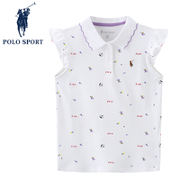 Polosport girls short sleeves t shirts flowers in childhood in spring and summer dress baby dress children dress