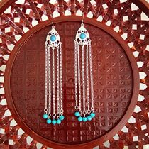 Long-style streaming Soar pendant new female earrings silver plated Alloy National Wind Earrings Clothing Accessories One