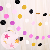 Shop opening decoration pentagonal star round flower hanging decoration shopping mall activity layout Valentines Day flag