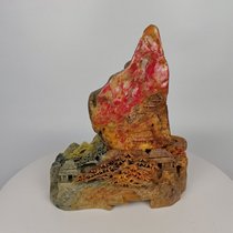  Qingtian stone carving ornaments welcome guests Song Changhua chicken blood bright and exquisite plant jade hand craft Red flag floating treasurer recommended