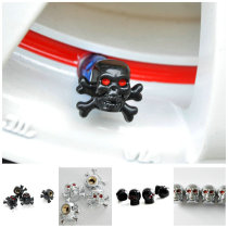 Black silver skull alien valve cap modified personality valve cap car tire cap air mouth cover